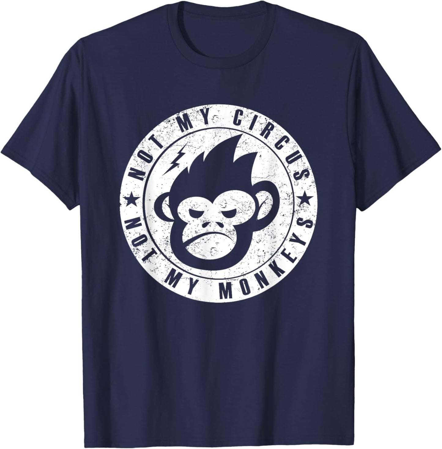 Not My Circus Not My Monkeys Face T-Shirt - T-Shirt | Navy