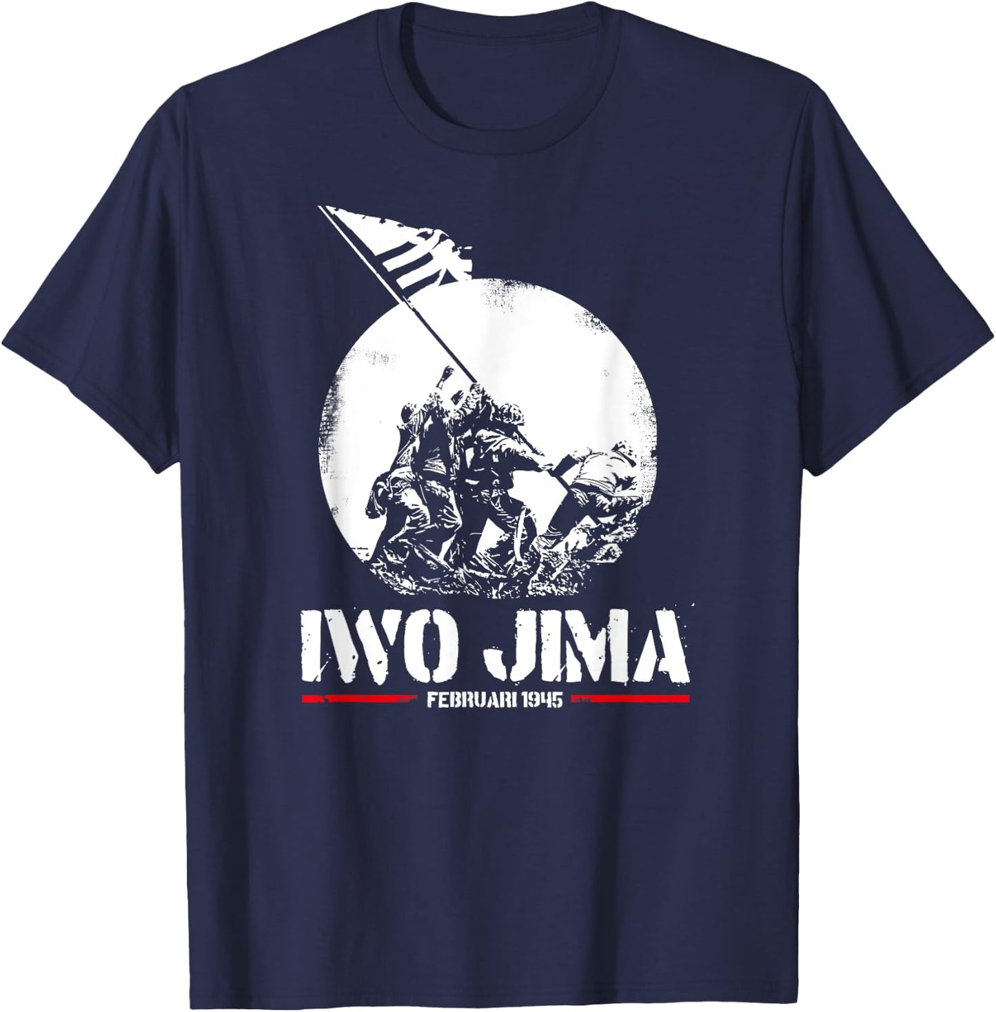 Iwo Jima Raising the American Flag Remember T-Shirt - T-Shirt | Navy