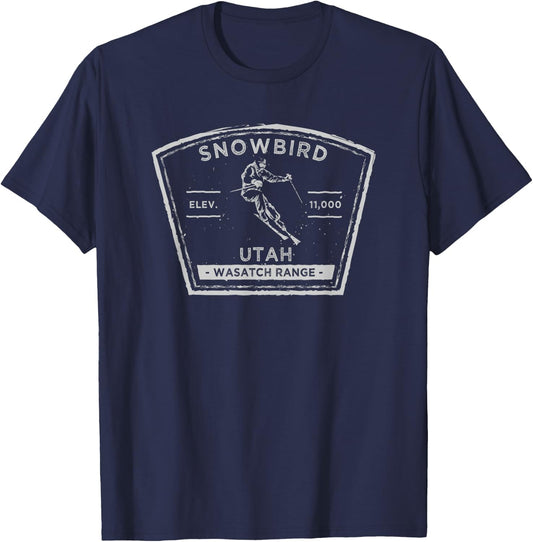 Snowbird Utah Snow Skiing T-Shirt - T-Shirt | Navy