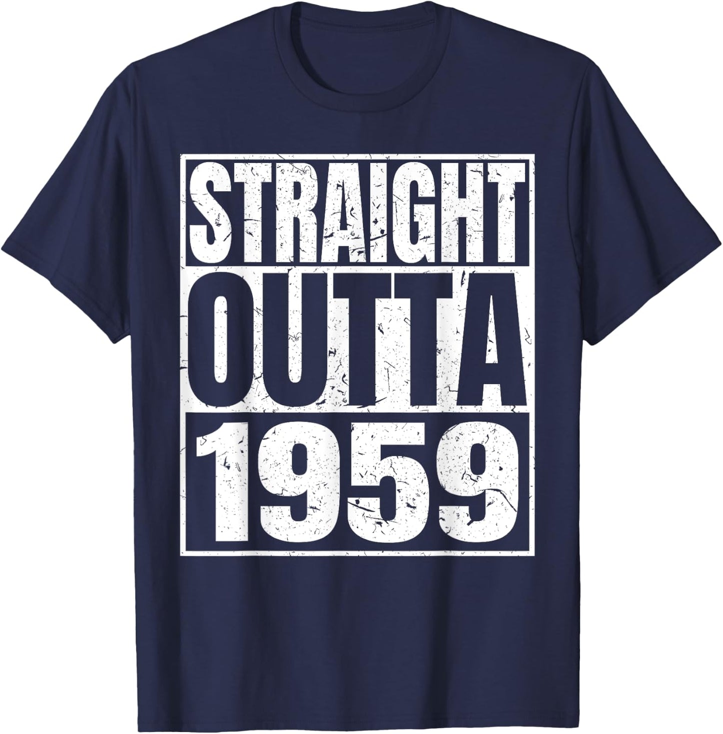 Straight Outta 1959 Retro Birthday Idea Born In 1959 Vintage T-Shirt - T-Shirt | Navy
