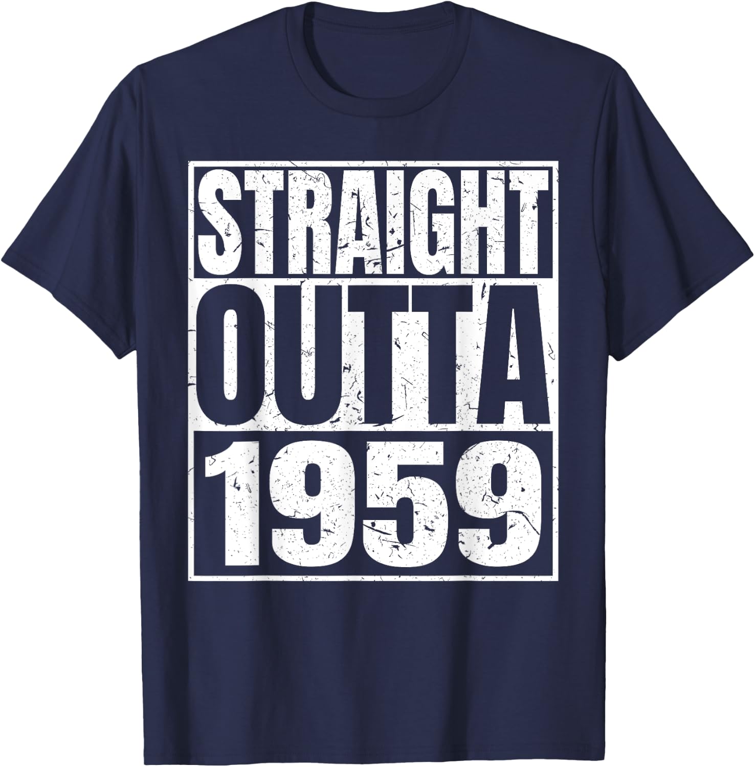 Straight Outta 1959 Retro Birthday Idea Born In 1959 Vintage T-Shirt - T-Shirt | Navy
