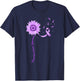 Purple Ribbon Pancreatic Cancer Awareness T-Shirt - T-Shirt | Navy