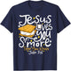 Camping Smore Jesus Loves You John Bible Verse Christian T-Shirt - T-Shirt | Navy