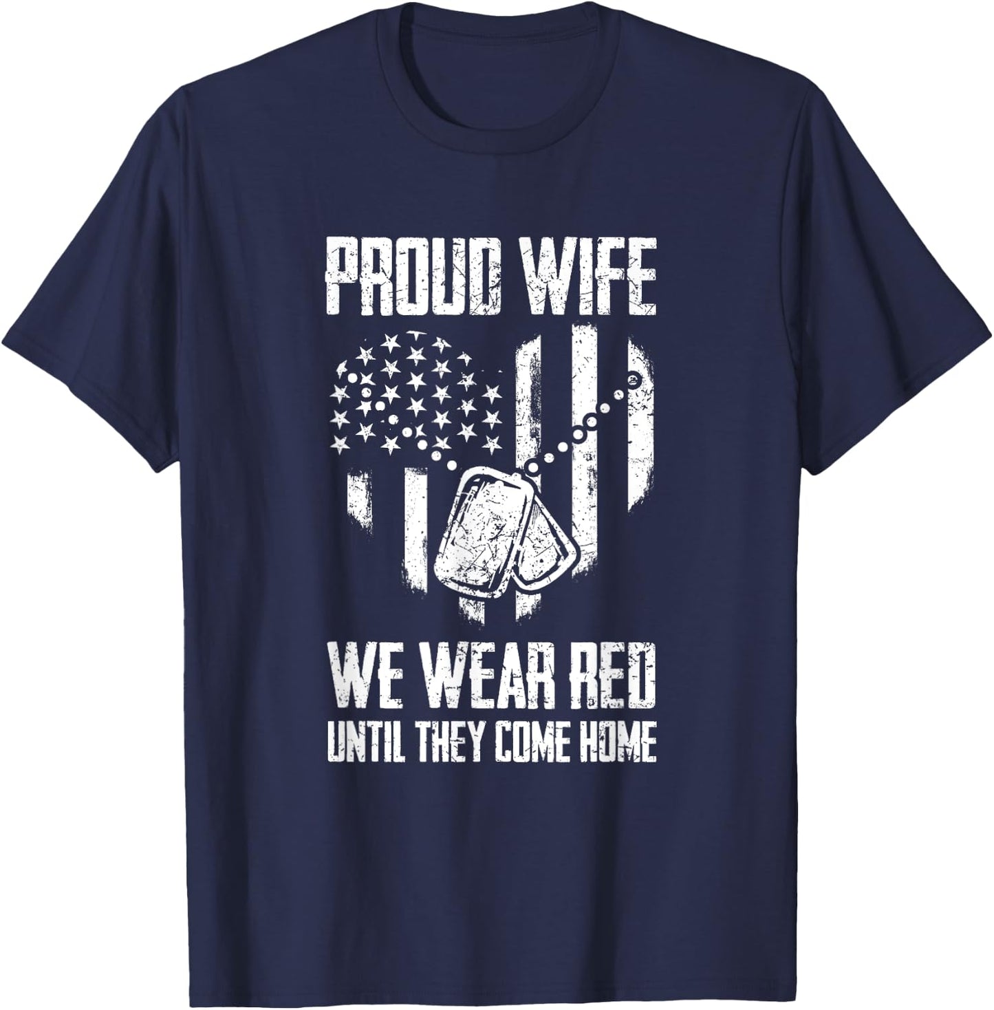 Remember Everyone Deployed Gift - US Flag Military Support T-Shirt - T-Shirt | Navy