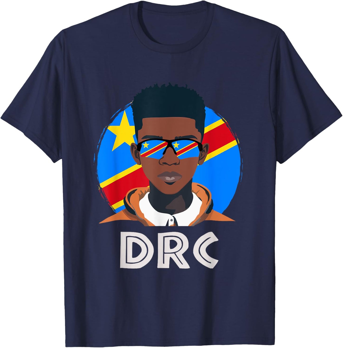 DRC, Congolese Flag, DR Congo Boy, African Boy, Congolese T-Shirt - T-Shirt | Navy