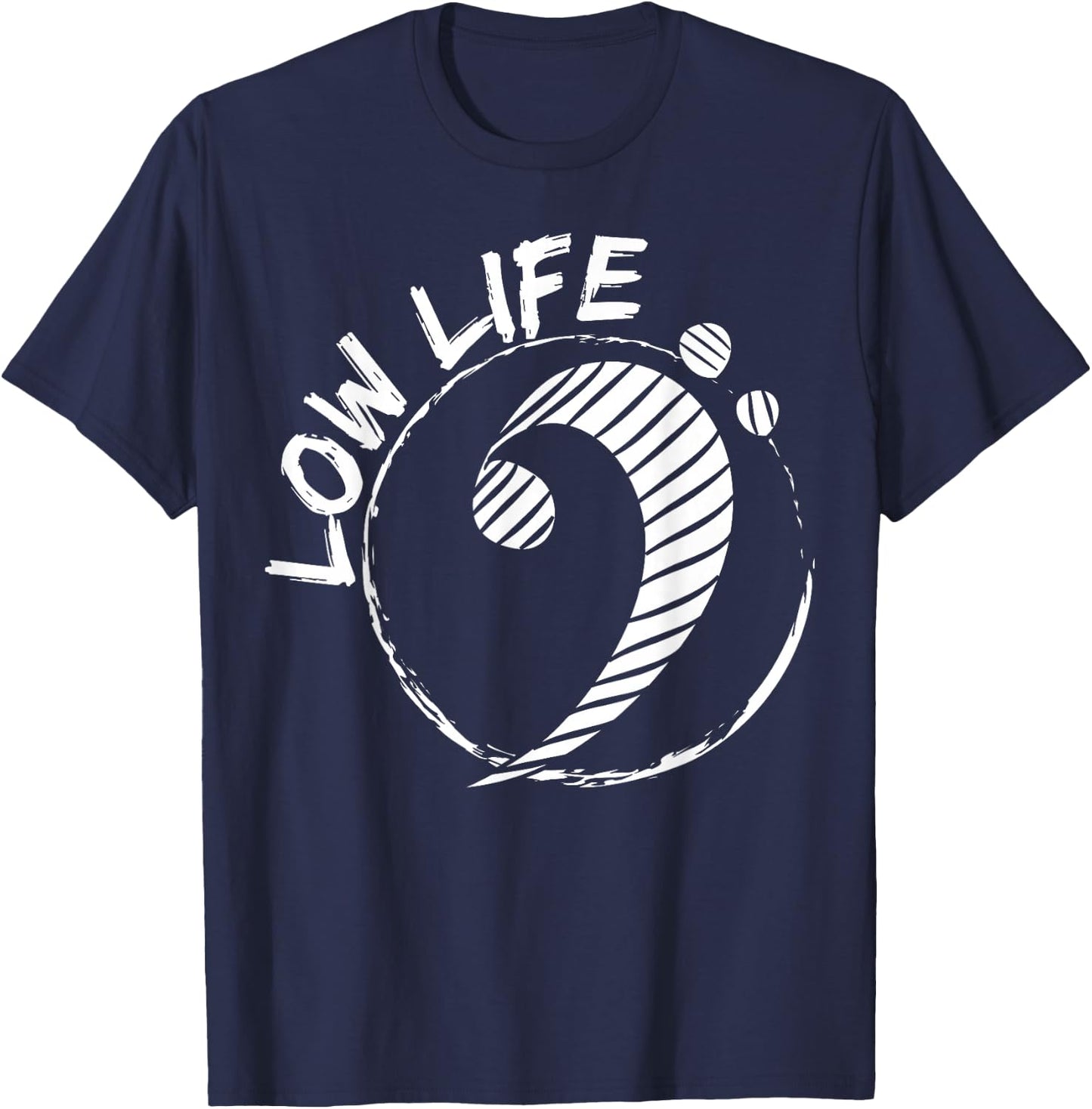 Funny Music Shirt | Low Life Clef | Clef Guitar T-Shirt - T-Shirt | Navy