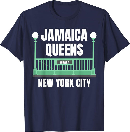 Jamaica Queens New York, NY Jamaica Queens T-Shirt - T-Shirt | Navy
