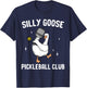 Silly Goose Pickleball Club Pickleball Player Goose Animal T-Shirt - T-Shirt | Navy