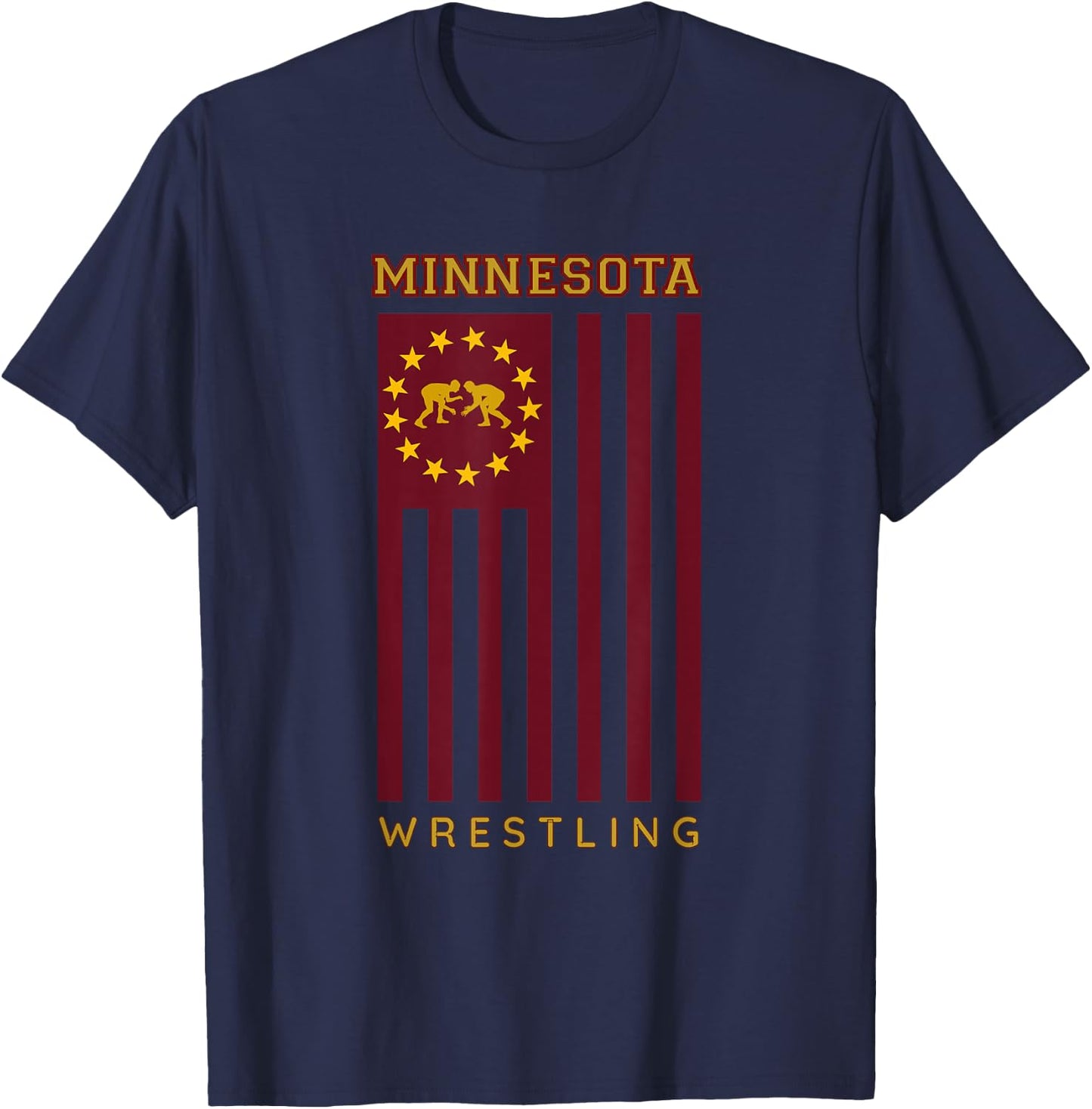 Gopher State USA Flag Freestyle Wrestler Minnesota T-Shirt - T-Shirt | Navy