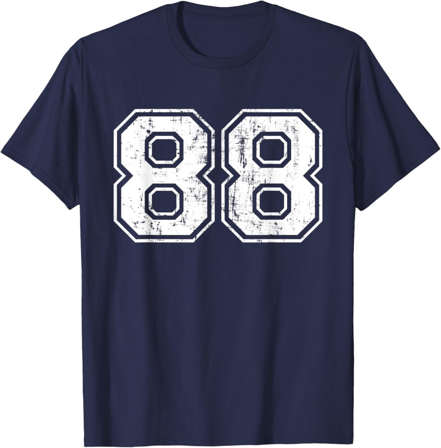 Number 88 EightyEight Distressed Vintage Sport Team Practice T-Shirt - T-Shirt | Navy