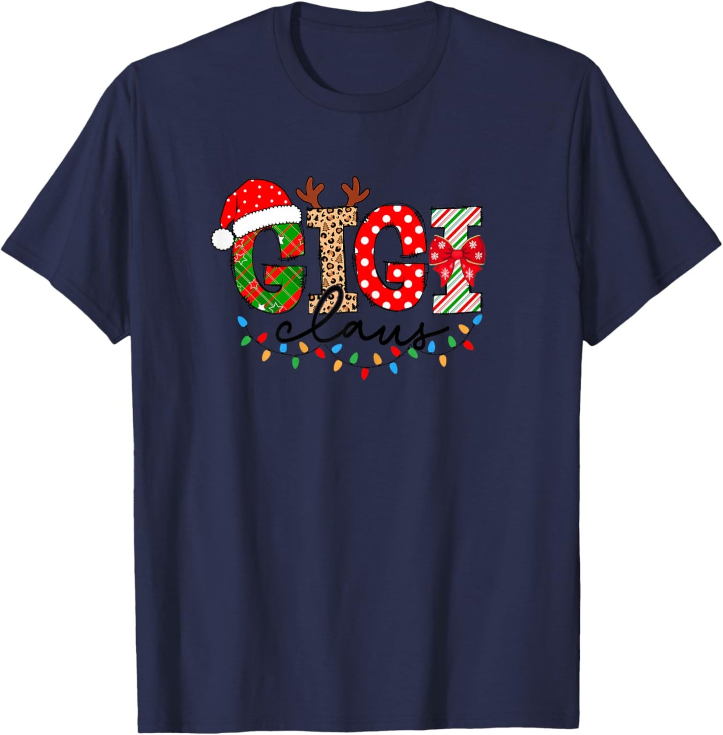 Gigi Claus Merry Christmas For Gigi Xmas Vibes Costume T-Shirt - T-Shirt | Navy