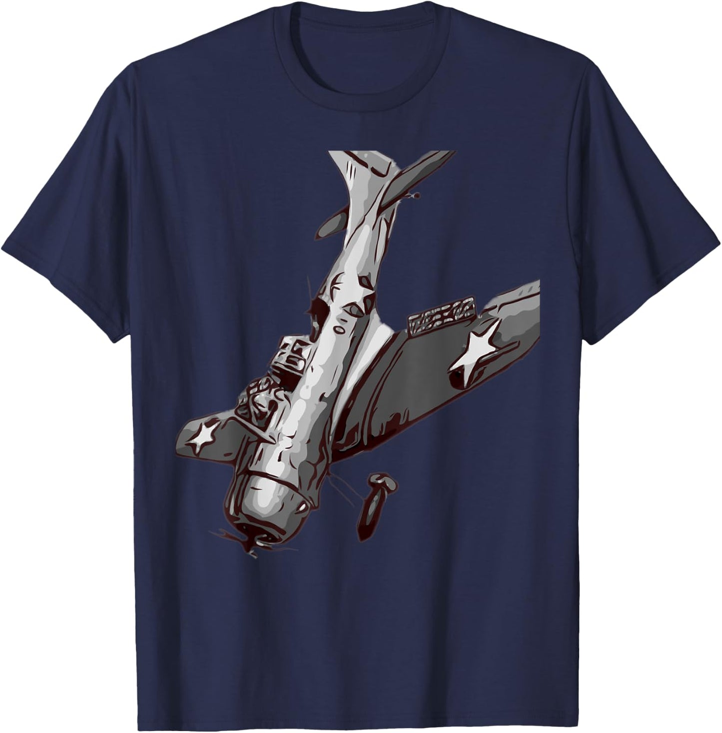 WW2 American Dive Bomber Warbird Plane Aircraft T-Shirt - T-Shirt | Navy