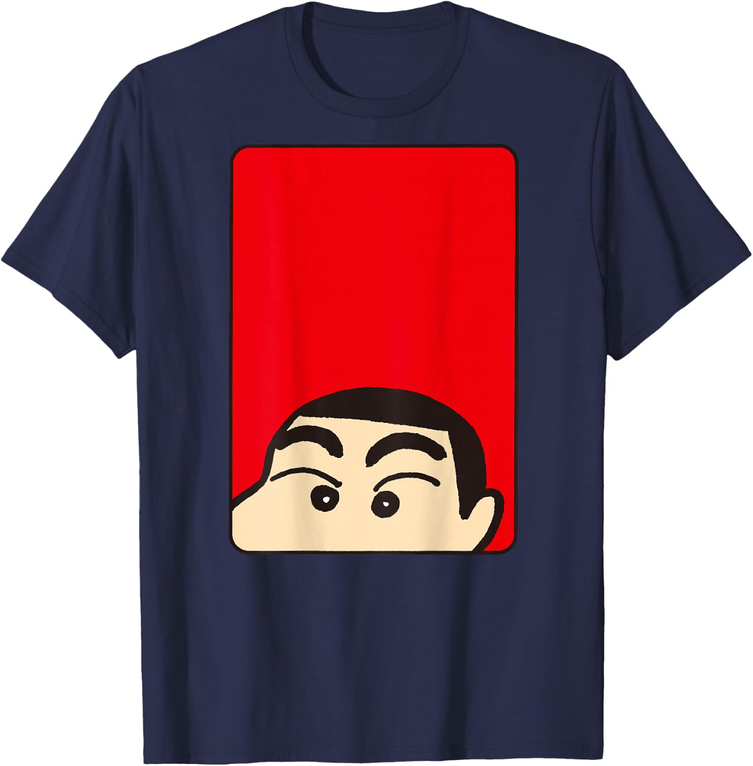 【Manga】 Crayon Shin-chan Shin-chan Face T-Shirt - T-Shirt | Navy