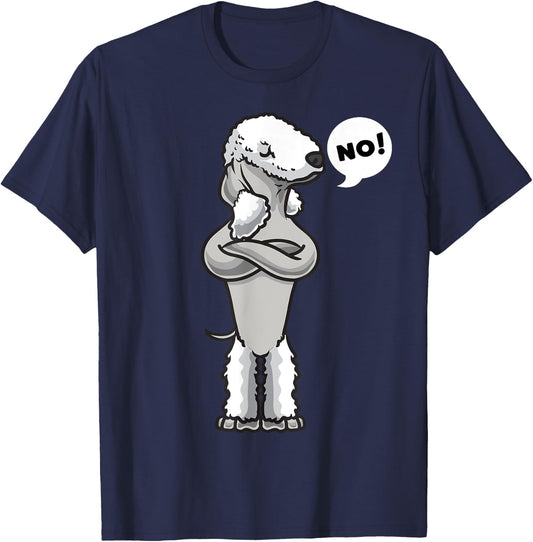 Stubborn Bedlington terrier Dog funny T-Shirt - T-Shirt | Navy