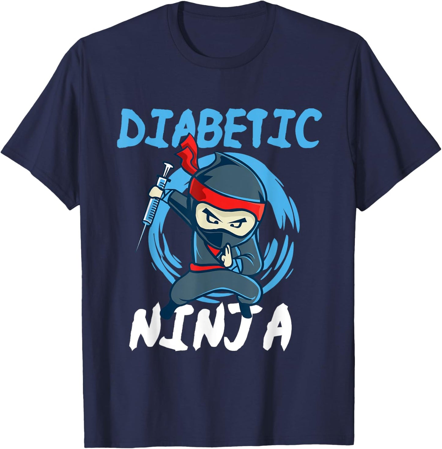 Diabetic Ninja - T1D Blood Sugar Diabetes Awareness T-Shirt - T-Shirt | Navy