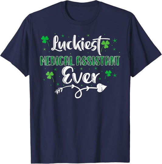 Lucky Irish Shamrock St Paddy's Day Medical Assistant T-Shirt - T-Shirt | Navy