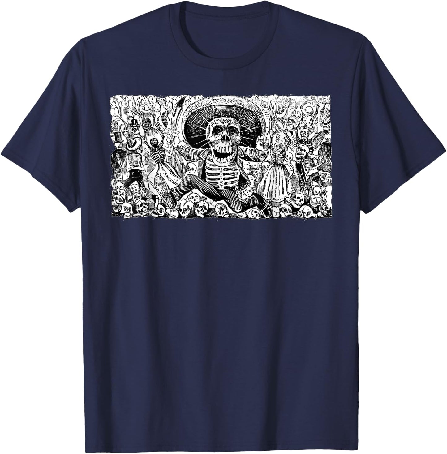 Vintage Mexico Day Of The Dead - Dia De Los Muertos T-Shirt - T-Shirt | Navy