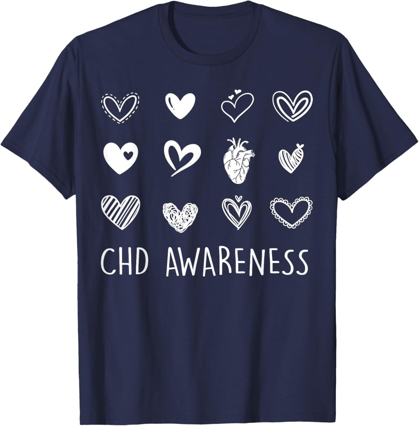 CHD - Congenital Heart Disease Awareness T-Shirt - T-Shirt | Navy