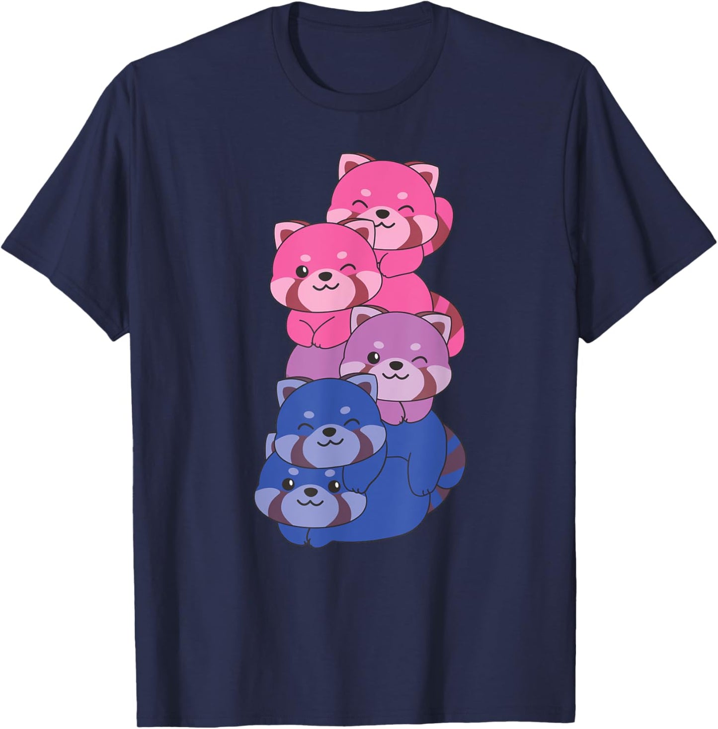 Bisexual Flag Pride Month Lgbtq Bi Red Panda T-Shirt - T-Shirt | Navy
