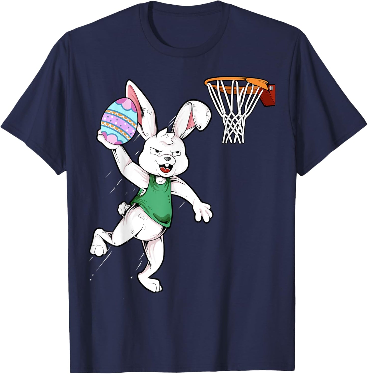 Happy Easter Shirt Kids Boys Bunny Dunk Basketball Easter T-Shirt - T-Shirt | Navy
