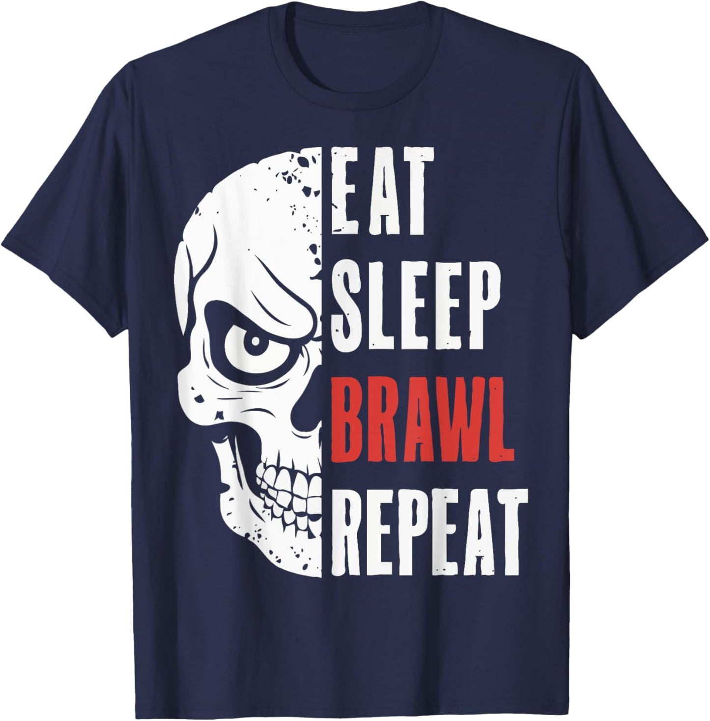 Eat Sleep Brawl Repeat Funny Video Gamer Gaming T-Shirt - T-Shirt | Navy