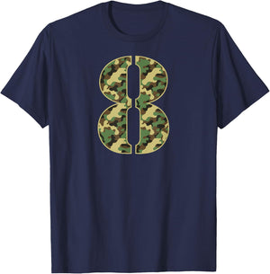 8th Birthday Soldier 8 Years Old Military Camouflage T-Shirt - T-Shirt | Navy