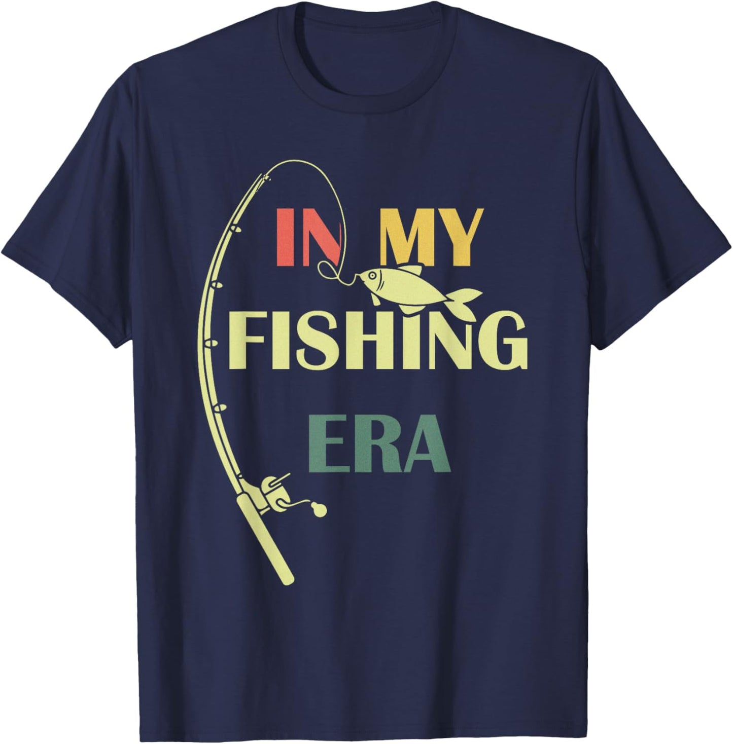 In My Fishing Era Fisherman Fishing Lover Bass Fish Funny T-Shirt - T-Shirt | Navy