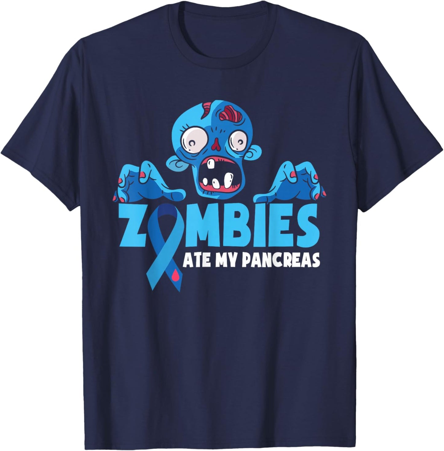 Type 1 Diabetes Kids Zombies Ate My Pancreas T-Shirt - T-Shirt | Navy