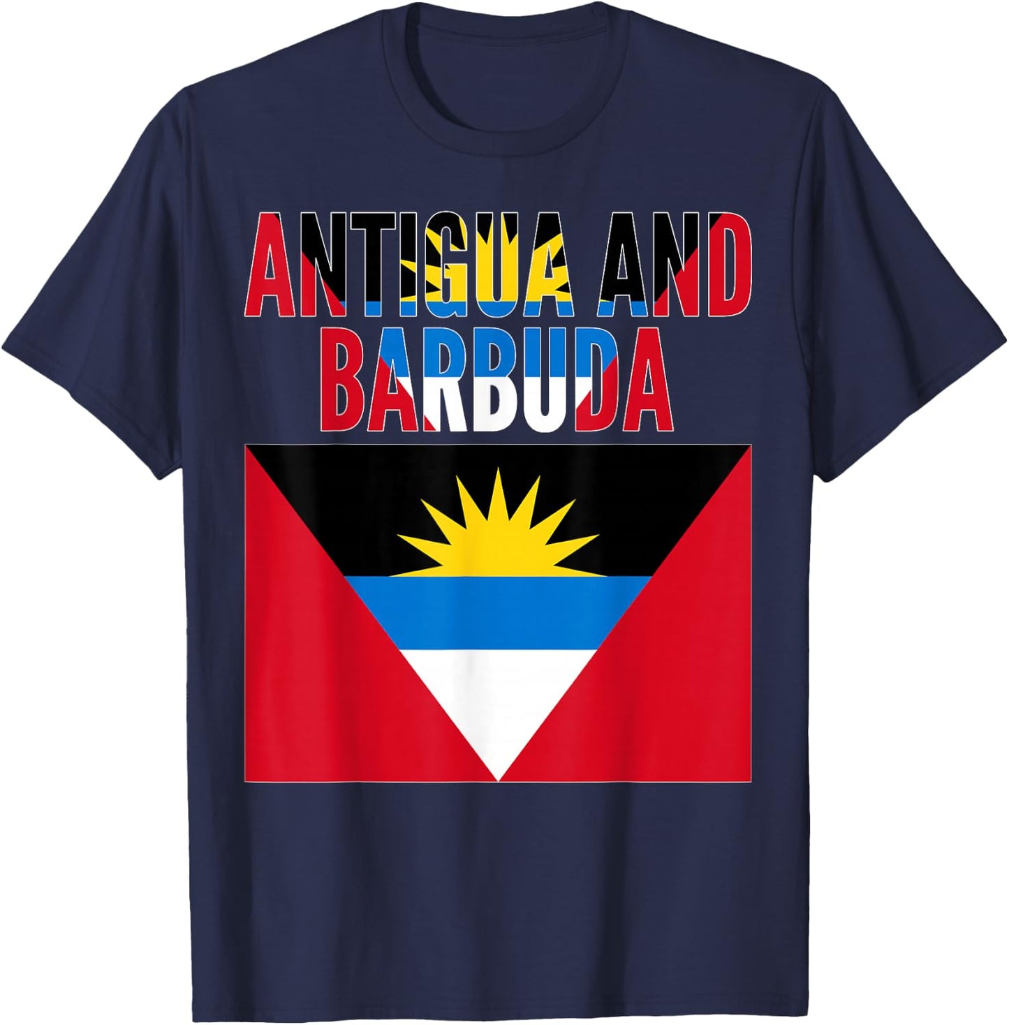 Antiguan - Antigua and Barbuda Country Flag T-Shirt - T-Shirt | Navy