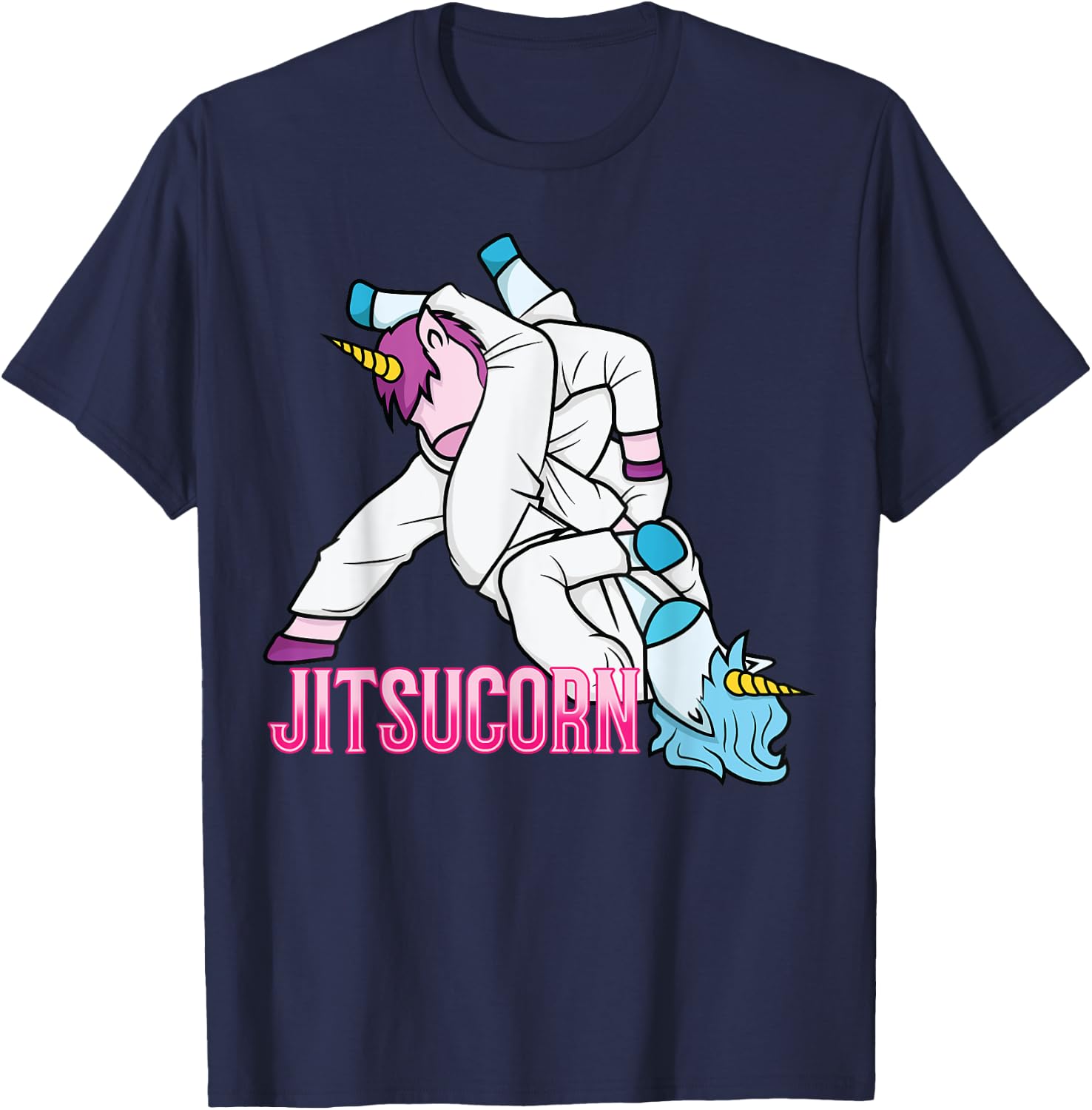 Jitsucorn Unicorn Funny Jiu Jitsu Combat BJJ MMA Girl Gift T-Shirt - T-Shirt | Navy