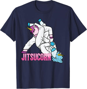 Jitsucorn Unicorn Funny Jiu Jitsu Combat BJJ MMA Girl Gift T-Shirt - T-Shirt | Navy