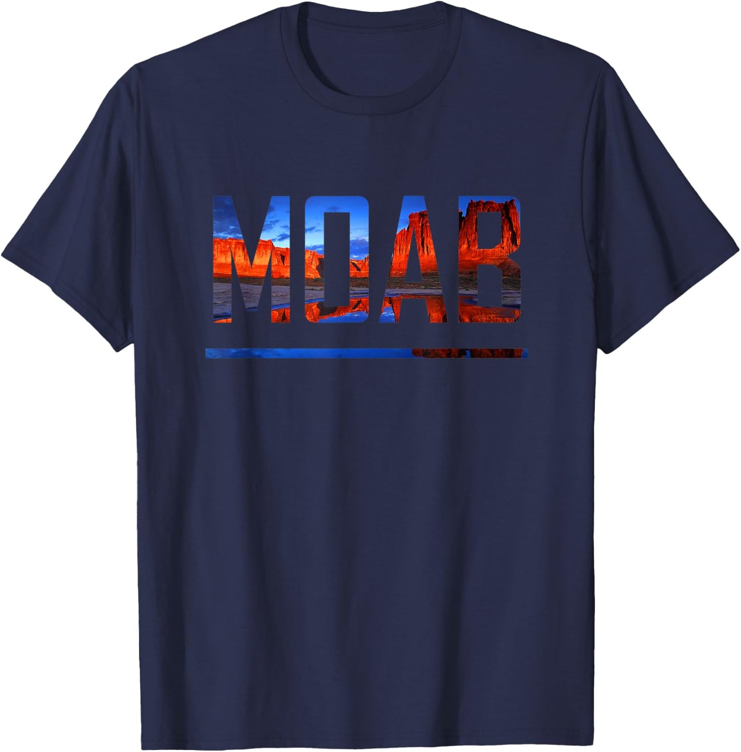 Moab, Utah Scenic Desert Adventure T-Shirt - T-Shirt | Navy