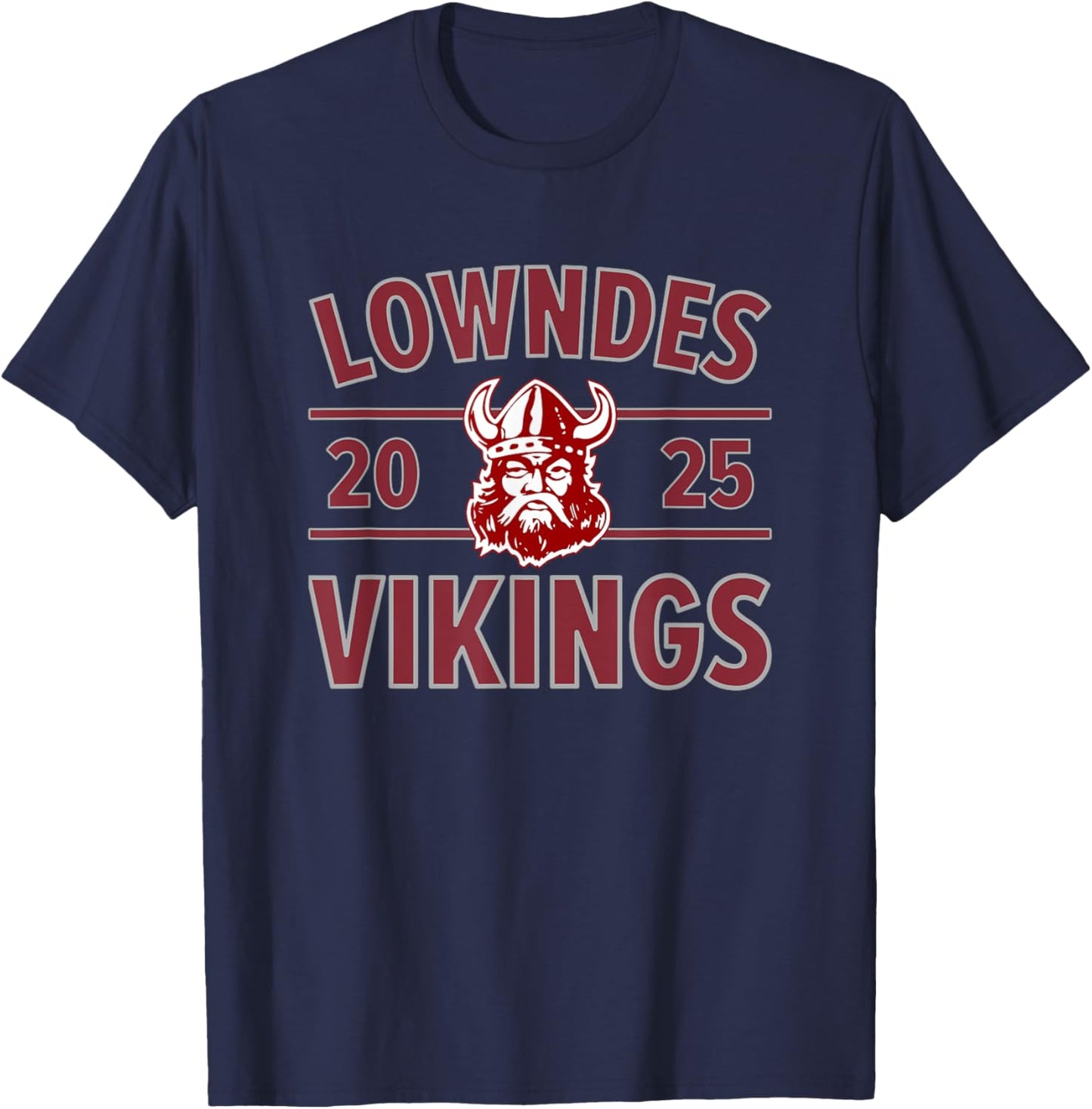 Lowndes Vikings Logo 2025 HS T-Shirt - T-Shirt | Navy