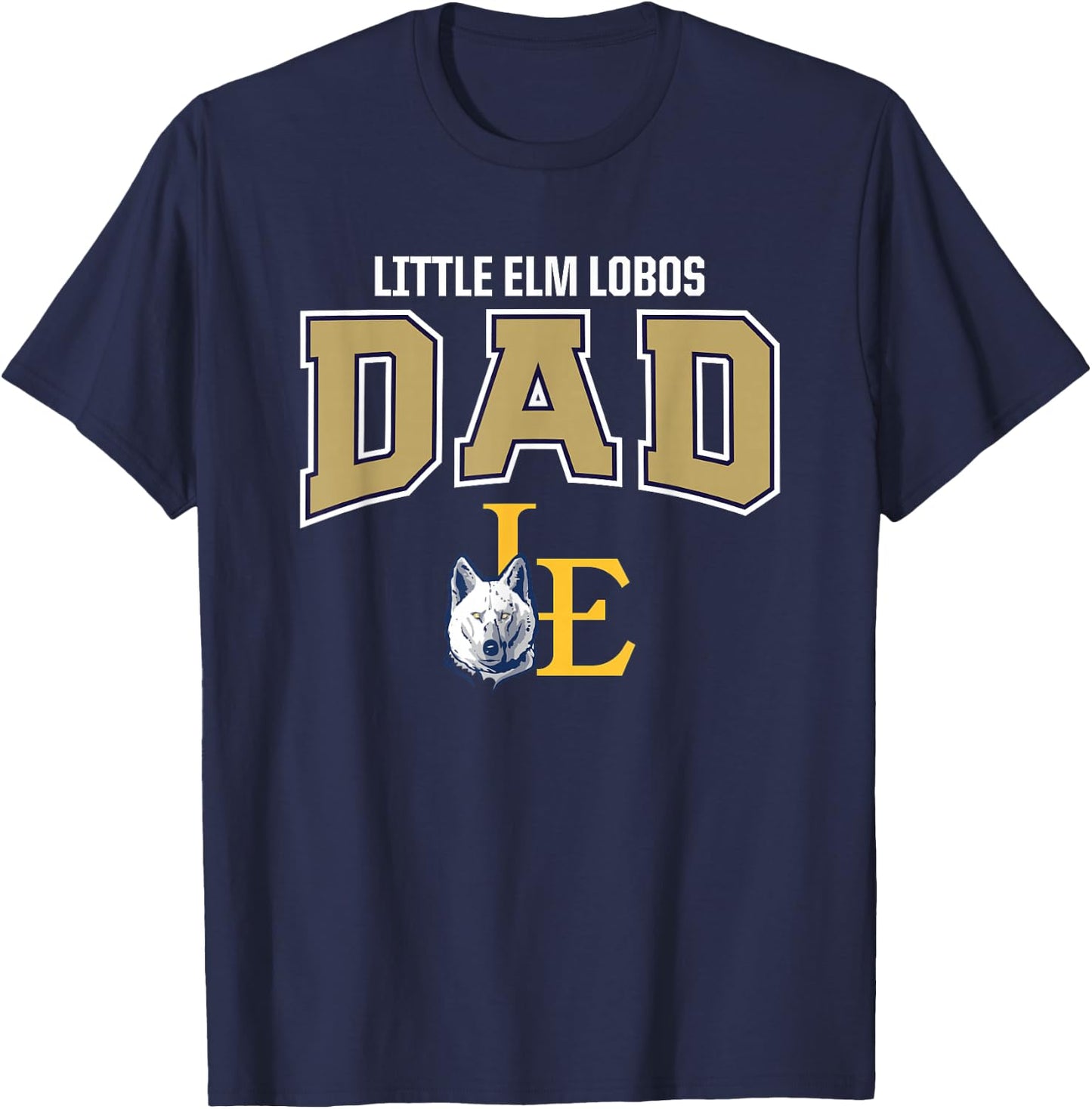 Little Elm Lobos Logo Dad HS T-Shirt - T-Shirt | Navy
