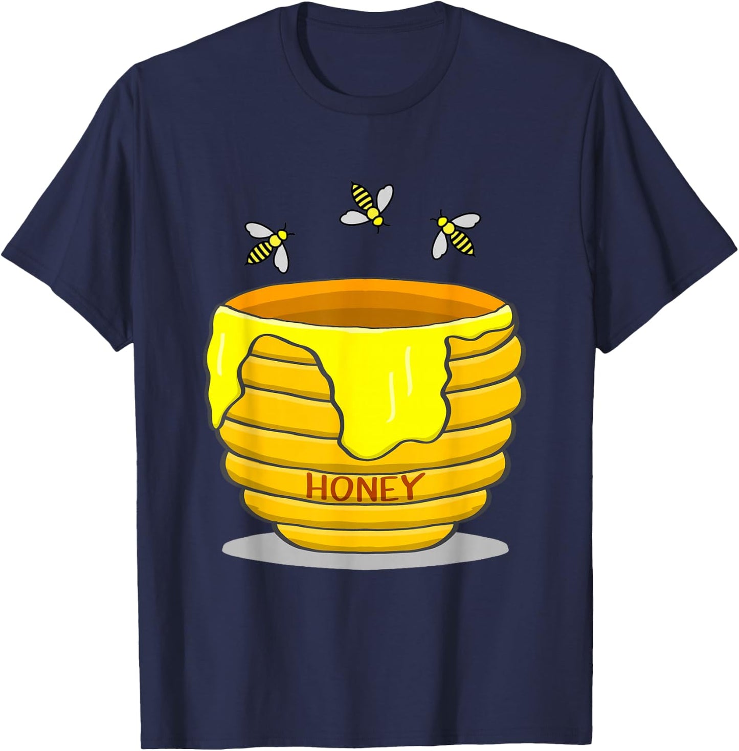 Honey Pot With Honey Bees Sweet Gift T-Shirt - T-Shirt | Navy