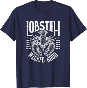 Wicked Good Lobstah Funny Maine Boston Cape Cod Lobster T-Shirt - T-Shirt | Navy