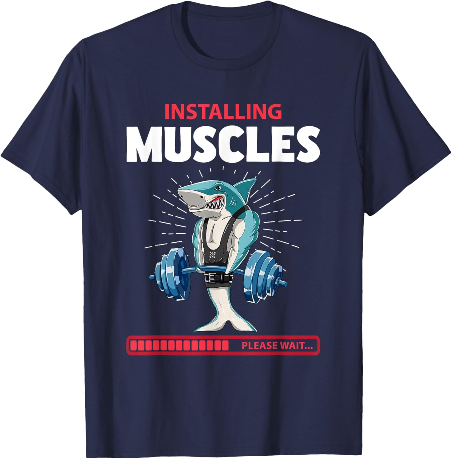 Shark Deadlift Fitness Gym Weightlifting T-Shirt - T-Shirt | Navy