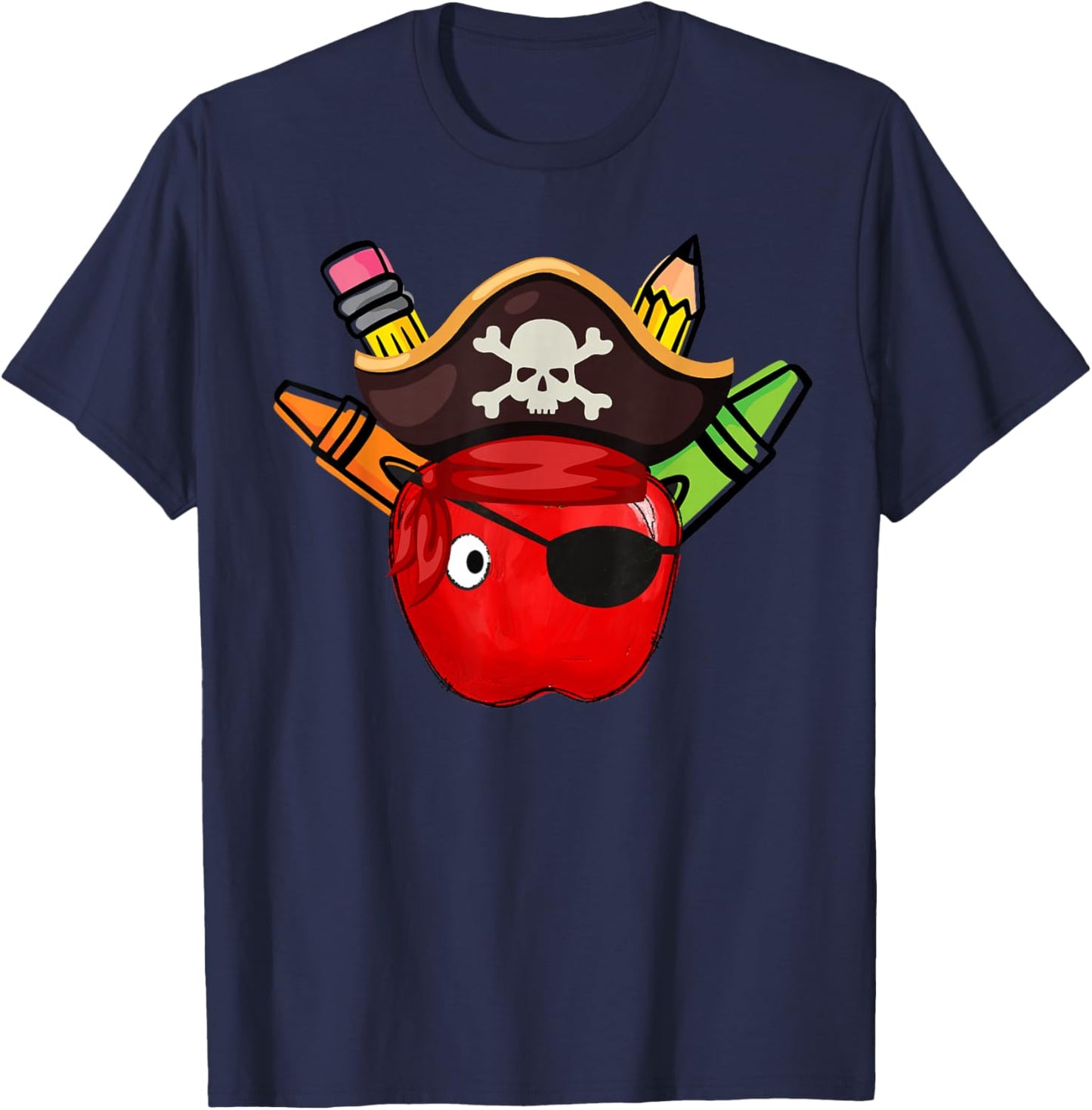 School International Talk Like A Pirate Day Pirate Teacher T-Shirt - T-Shirt | Navy