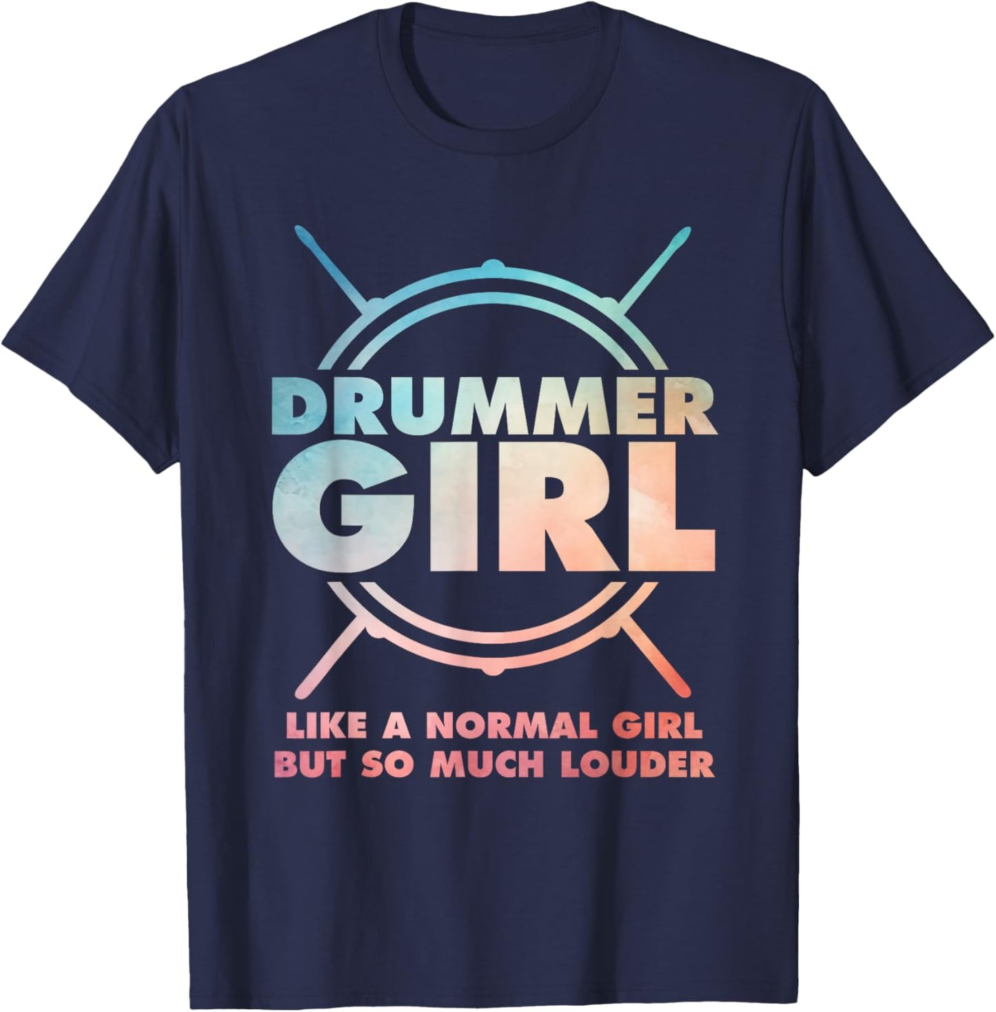 Best Drummer Girl Art Drumming Percussion Drumsd T-Shirt - T-Shirt | Navy