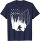 Ohio Bigfoot American Flag Sasquatch Usa Silhouette Ohio Map T-Shirt - T-Shirt | Navy
