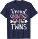 Proud Auntie Of Twins Twin Aunt Of Twins Twin Auntie T-Shirt - T-Shirt | Navy