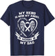 Lung Cancer Awareness Shirts Dad My Hero Is Now My Angel T-Shirt - T-Shirt | Navy