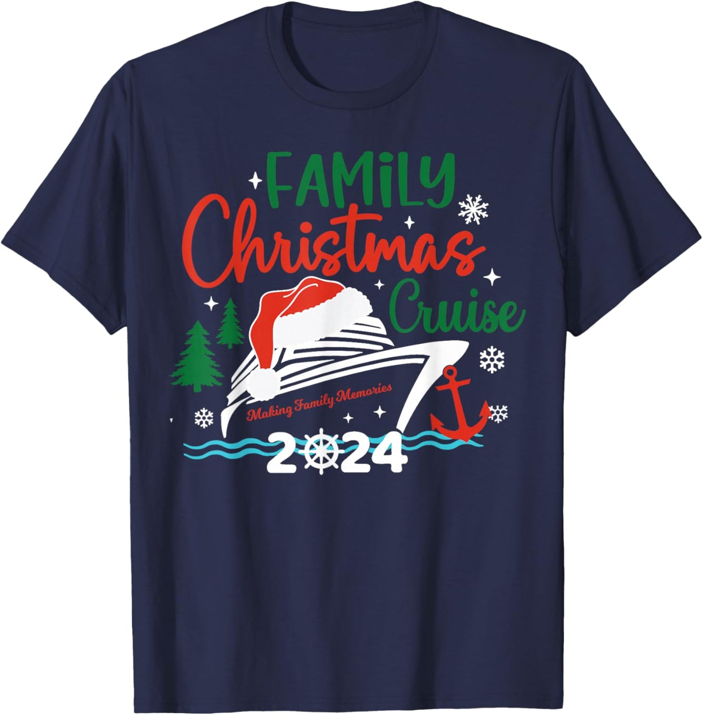 Family Christmas Cruise 2024 Merry Cruisemas Xmas Matching T-Shirt - T-Shirt | Navy