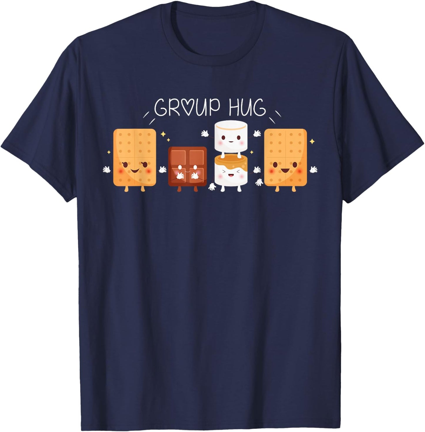 Smores Group Hug Shirt Camping Campfire Marshmallow Smores T-Shirt - T-Shirt | Navy