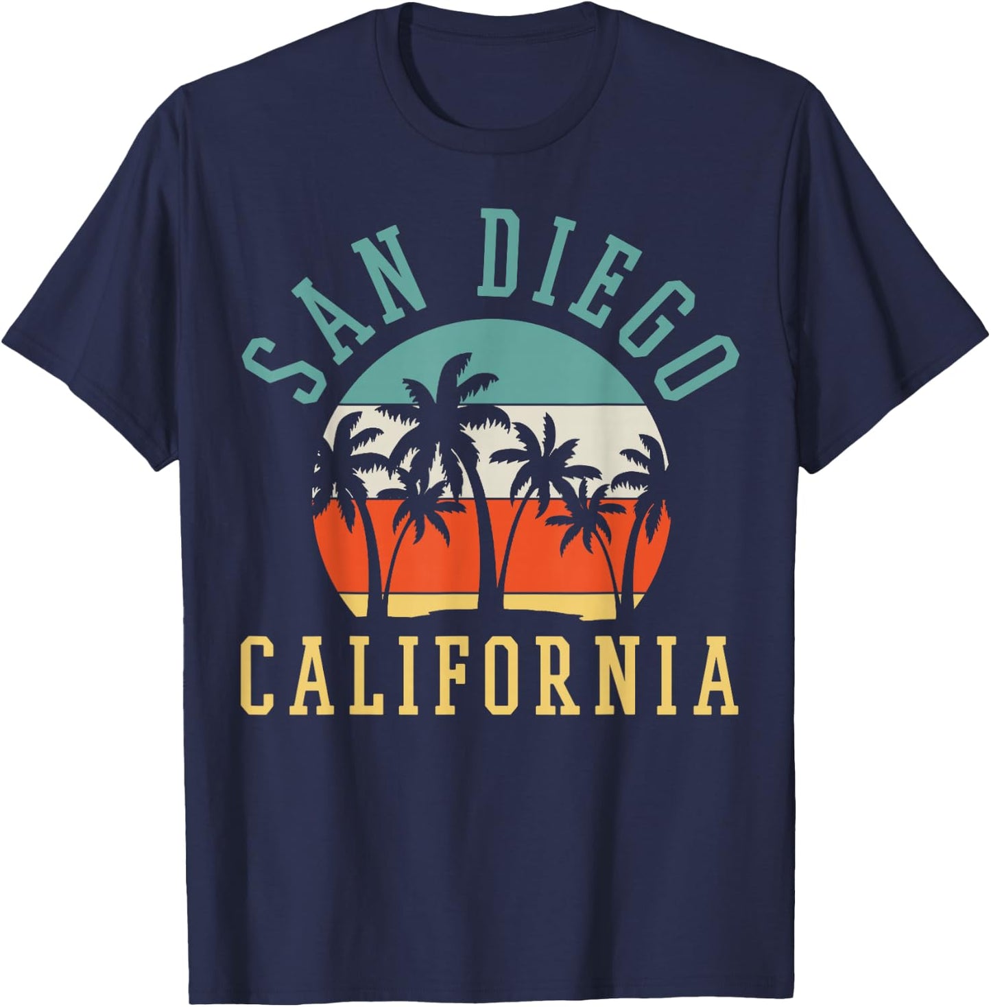 San Diego California Summer Vacation Retro T-Shirt - T-Shirt | Navy
