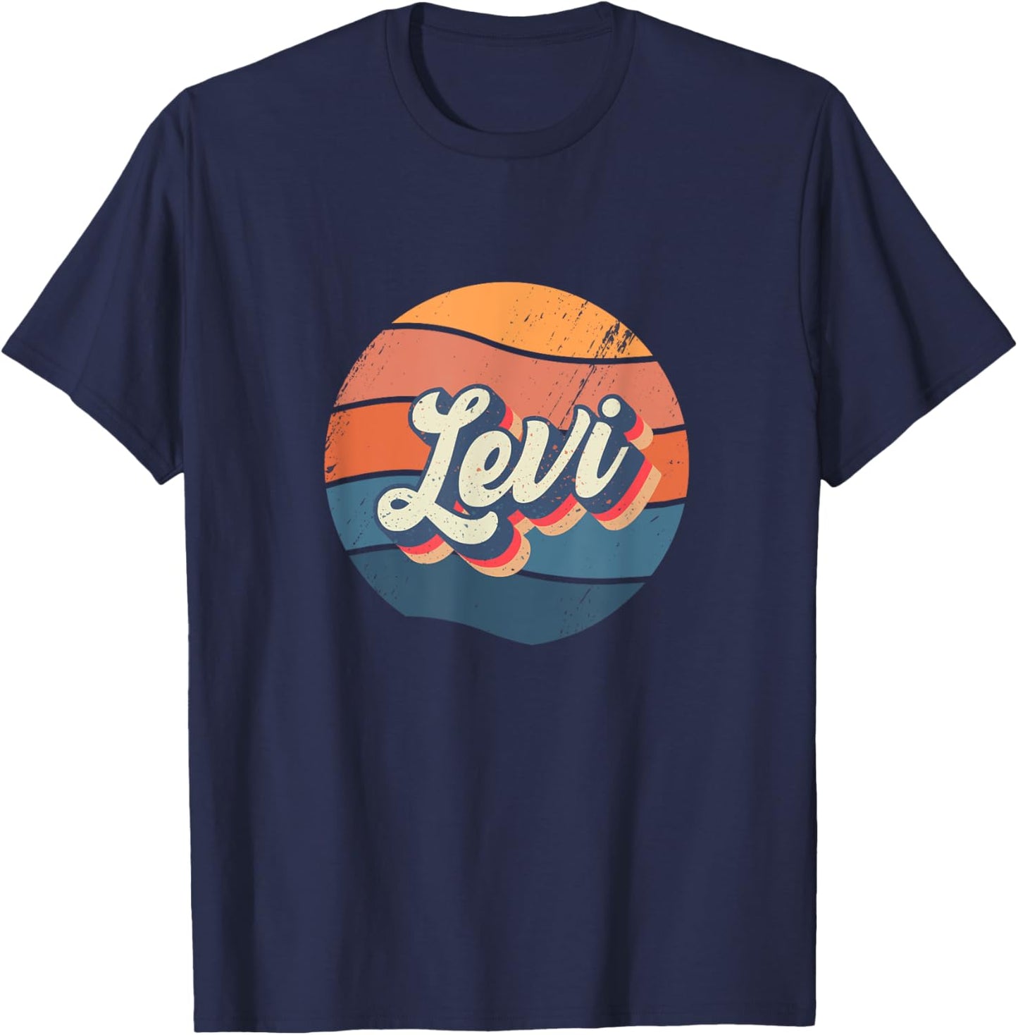 Levi Retro First Name Vintage Forename Personalized T-Shirt - T-Shirt | Navy