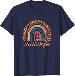 Birth Midwife Rainbow - Midwifery Student - Cute Midwife T-Shirt - T-Shirt | Navy