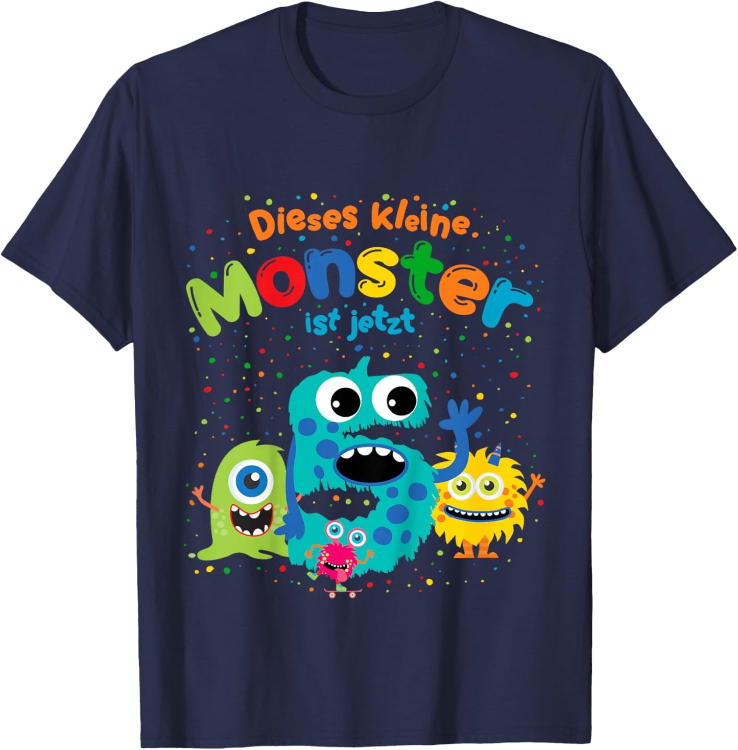 Lustiges, süßes Monster Geburtstagsshirt, fünfter Geburtstag T-Shirt - T-Shirt | Navy