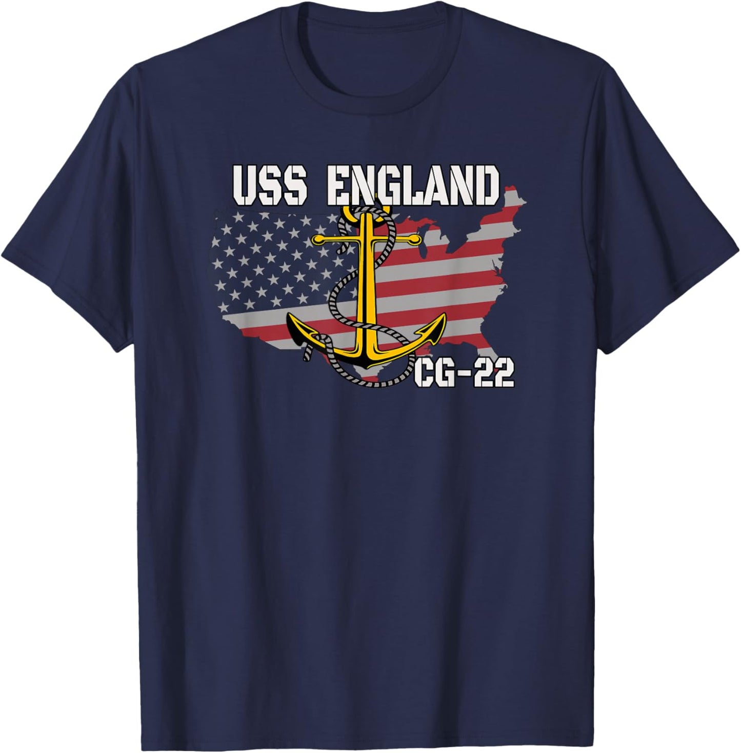 USS England CG-22 Cruiser Veteran Day Son Father Grandpa Dad T-Shirt - T-Shirt | Navy
