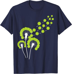 Dandelion Tennis Ball Stuff for Tennis Player | Tennis T-Shirt - T-Shirt | Navy